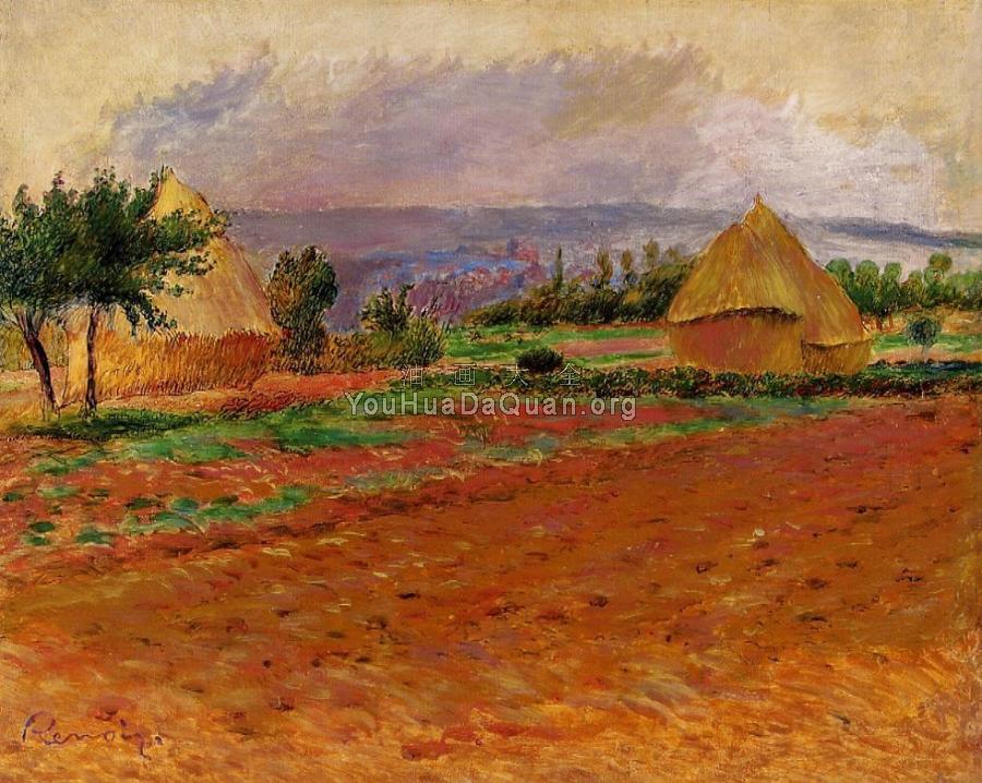 Field and Haystacks - 皮埃尔·奥古斯特·雷诺阿